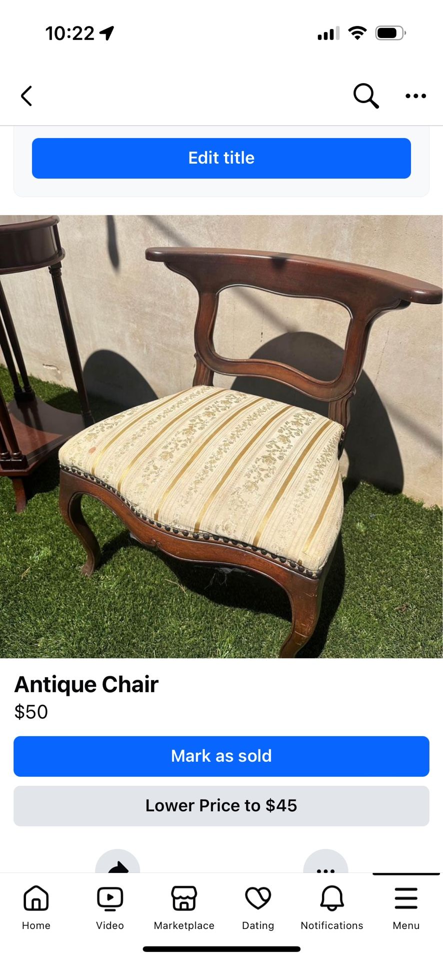 Antique Victorian Chair
