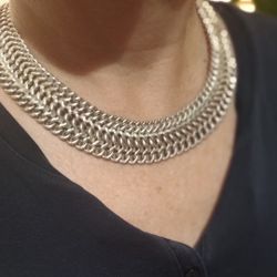 stunning choker pure taxco silver 