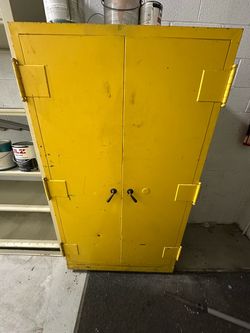 Yellow Metal Storage Cabinet