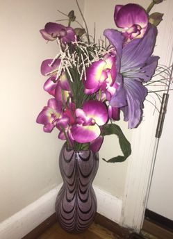 Vase with fake flowers