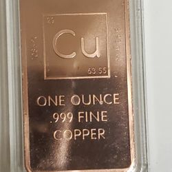 1 ounce 999 copper bar 