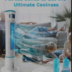 BREEZEWELL
2-in-1 Evaporative Air Cooler, 43" Tower Fan w/Cooling & Humidification Function, 1 Gallon Water Tank, 3 Wind Speeds, 4 Modes, 70°Oscillati