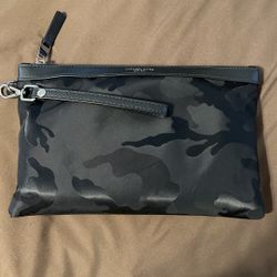 Michael Kors Black Camo Wristlet Pouch 