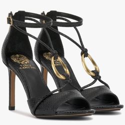 Vince Camuto womens VC-Alinna Heeled Sandals,  Black Leather 9M NEW
Style
Color	Black Leather
About this item
Leather Upper