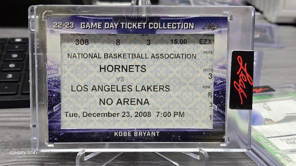 2022-23 Leaf Game Day Collection. December 23rd 2008 The Los Angeles Lakers Against The Hornets. Starting The One And Only Kobe Bryant!!!