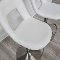Zuri Modern WHITE Bar Stools - Set of 2