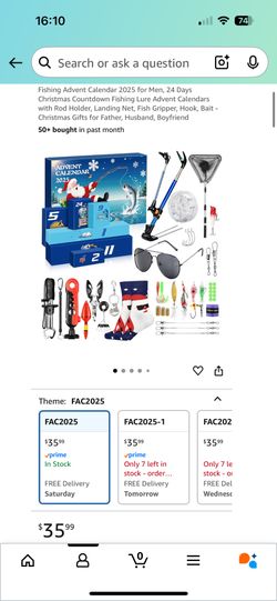 Fishing Advent Calendar 2025 for Men