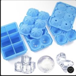 Ice Cube Trays, meidong 3 Pack Food-Grade Silicone Ice Cube Trays Round Big Ice $12 Price Firm