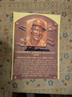 Signed Autograph Picture of Hall of Famer Ted Williams