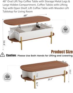 Coffee table that rises mid century used sold as is