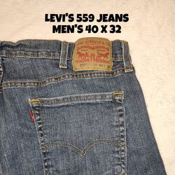 LEVI'S 559 BLUE JEANS, MEN'S 40X32 