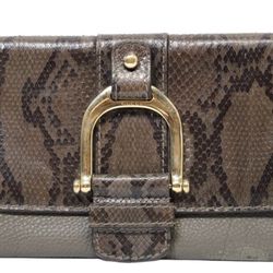 GUCCI Greenwich Python Clutch Bag - Gray, Closure Button