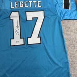  Xavier Legette Signed Autograph Custom Jersey - Beckett Coa - Carolina Panthers