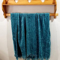 Vintage Blanket Display with Shelf ALL WOOD 13in x 7in x 32in
