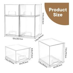 Clear Stackable Storage Drawers (4 Pack) – Organizer for Kitchen, Baby, Makeup