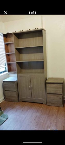 3 piece dresser and shelf set