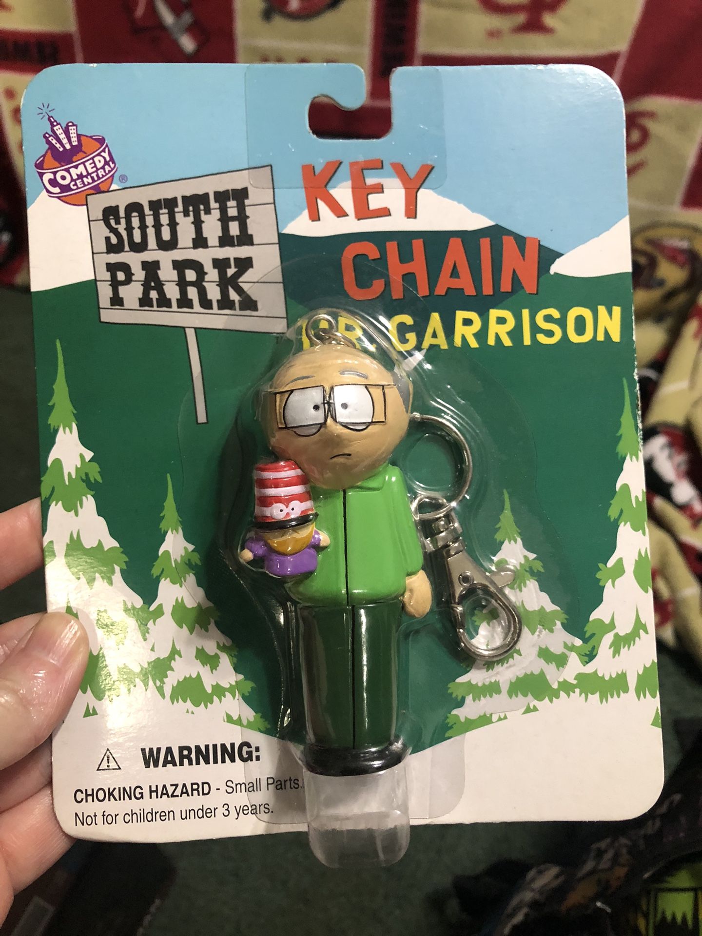 1998 VINTAGE SOUTHPARK MR GARRISON KEYCHAIN IN PKG
