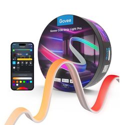 Govee COB LED Strip Light Pro, LED Lights for Bedroom Compatible with Alexa, Google Assistant and Matter, RGBICW Light with Warm White, Smart Strip Li