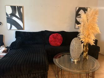 Black Corduroy Sectional Sofa couch