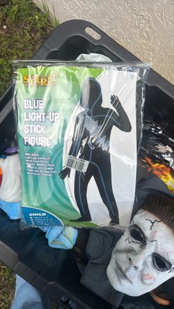 Blue Light Up Stick Figure Light Up Jumpsuit Costume