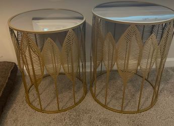 Set of gold side tables