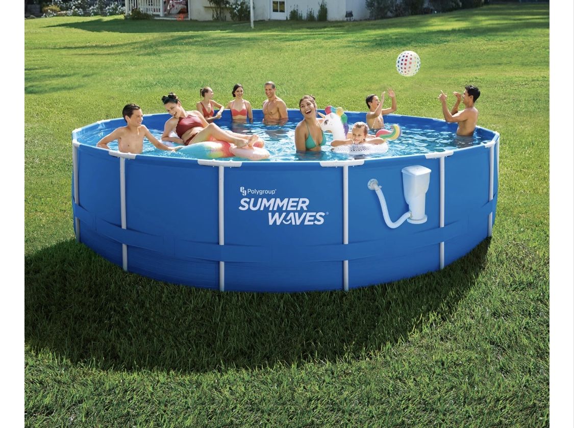17 ft Polygroup Summer Waves Metal Frame Above Ground Swimming Pool
