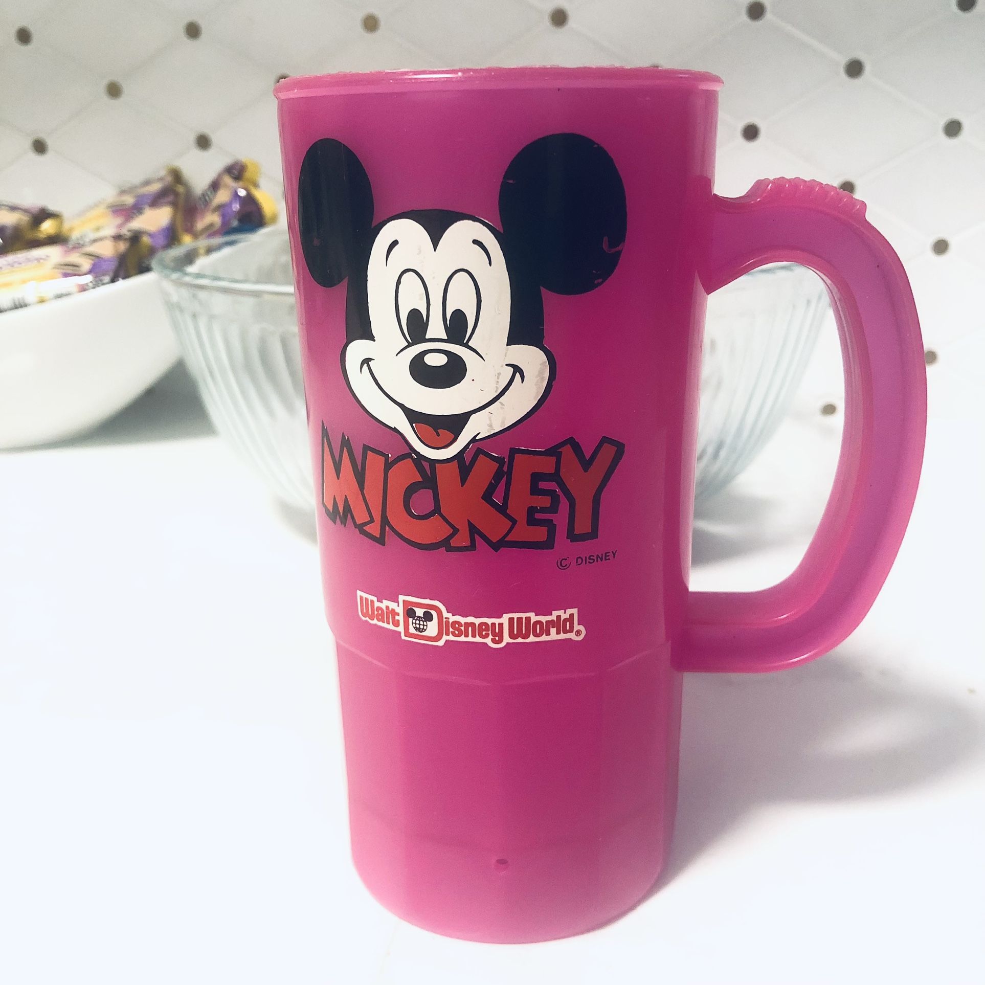 Vintage Walt Disney World Mickey Mouse Plastic Mug