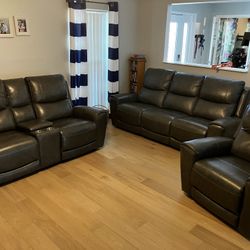 Leather Power Reclining Living Room Set