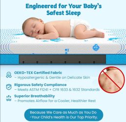 Breathable Crib & Toddler Mattress: Soft Cribs mattresses for Waterproof - 52" x 27.6" x 5" - Tencel Toddler Bed Mattress Fits Baby and Kids
