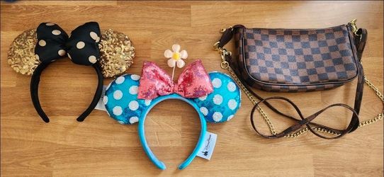 Disney ears and clutch purse