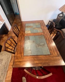 Wooden and Stone Table