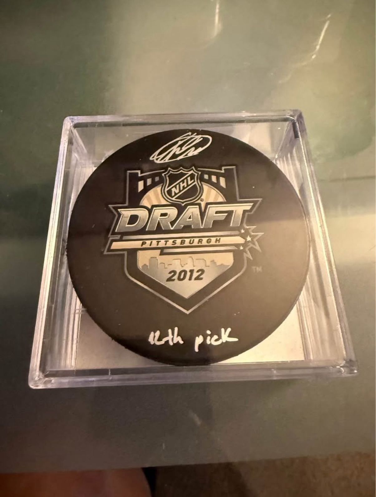 NHL Draft Pittsburg 2012 Mikhail Grigorenko Signed Hockey Puck
