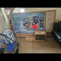 Hisense 85 Inch TV U7 Series Plus LG Surround Sound System