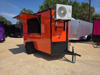 2027 New 5x10 SA Screwless Vending Enclosed Trailer | Blackout | Spoiler Package | .08 Polycor | Dexter Axle | 1259 (ORANGE)