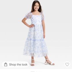 Cat And Jack Girls Puff Sleeve Dress