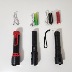3pcs XHP70, XHP50 Portable Zoomable Flashlight for Camping Hunting USB Rechargeable Lamp Light

