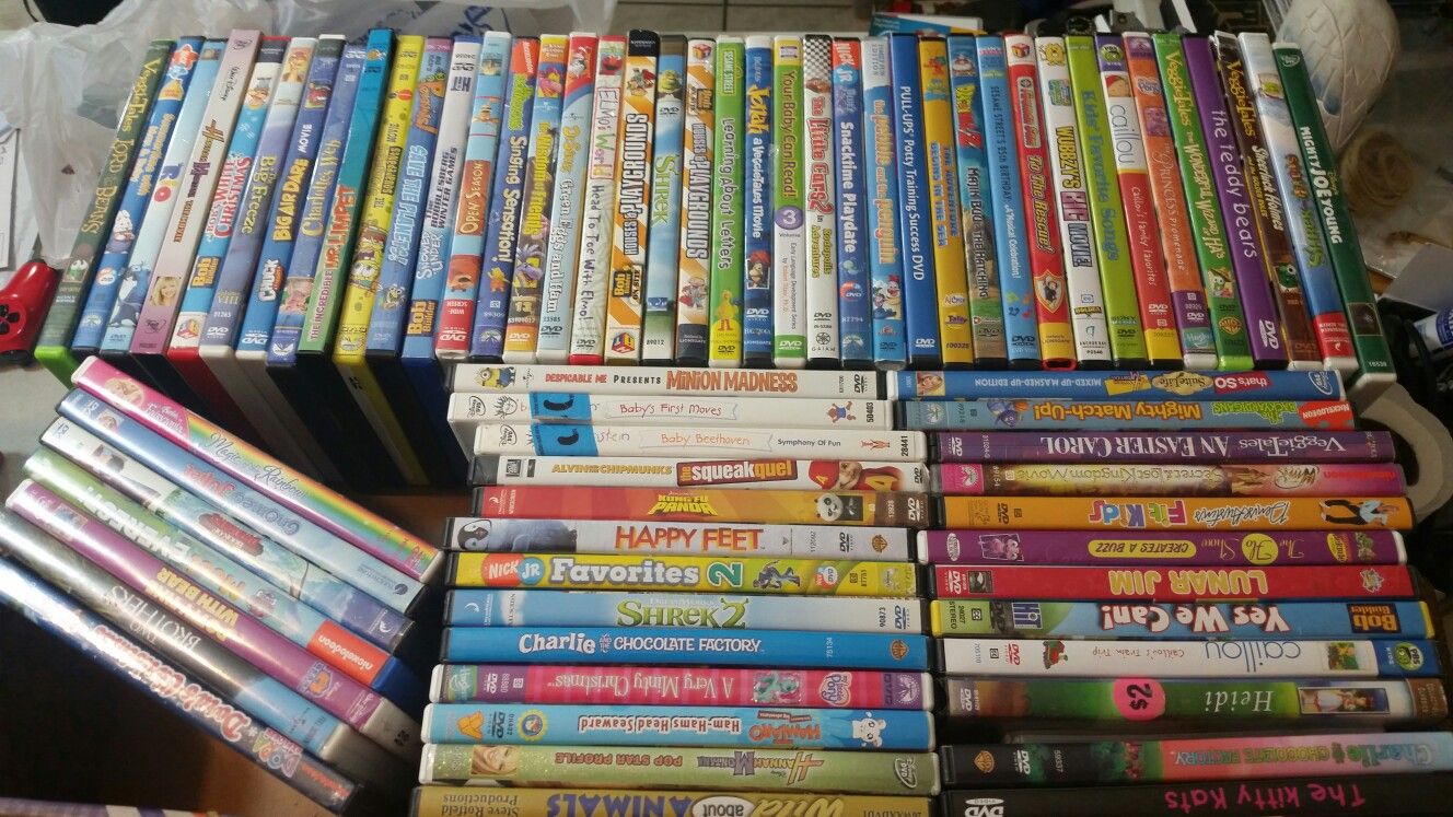 70 kids dvd movies Thomas disney veggie tales nick Jr bob builder lot