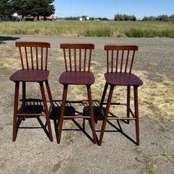 LUE BONA Windsor Wooden Bar Stools Set of 3 for Kitchen Island, brand new