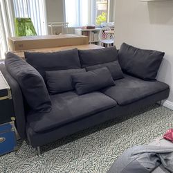 Comfortable IKEA Couch For Sale - Dark Grey 