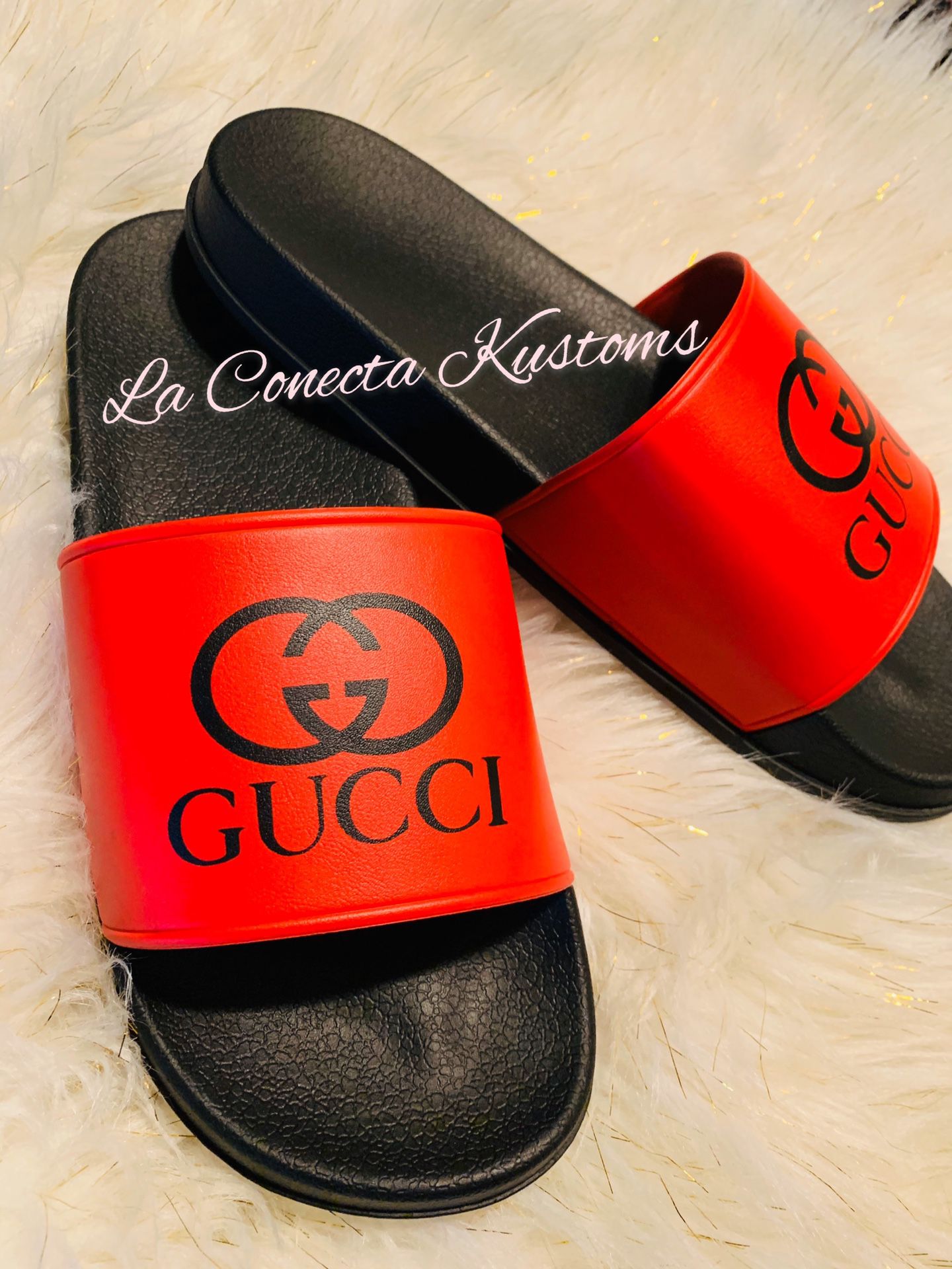 Brand new custom Gucci slides unisex