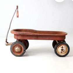 1930 Vintage Red Metal  Wagon