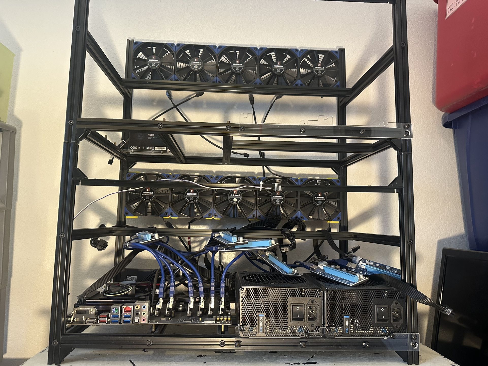 2 Fully Outfitted Cryptocurrency Mining Rigs