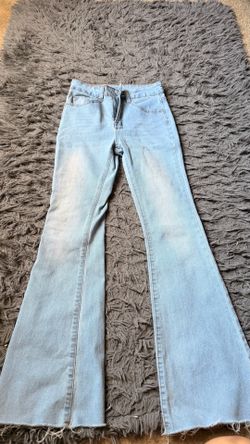 light wash flare jeans