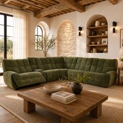 Jade Green Power Sectional Recliner Sofa Sala Seccional Venta Furniture Sale Muebles