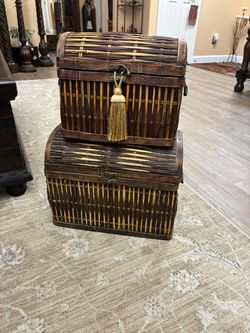 Woven Bamboo Decorative Storage  chests