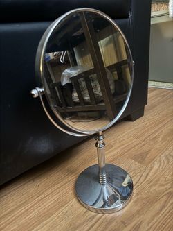 Silver Oval Tabletop Vanity Mirror