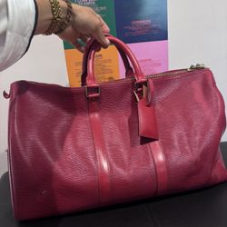 Louis Vuitton Red Epi Leather Duffle