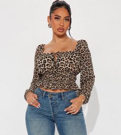 Leopard print satin blouse (medium)
