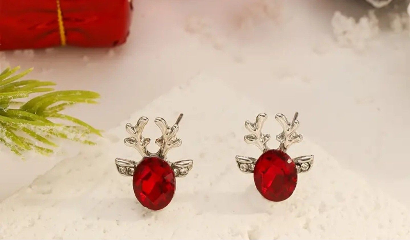 Rudolph-Inspired Crystal Stud Earrings