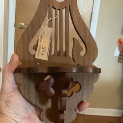 Vintage Harp Design Small Corner Shelf